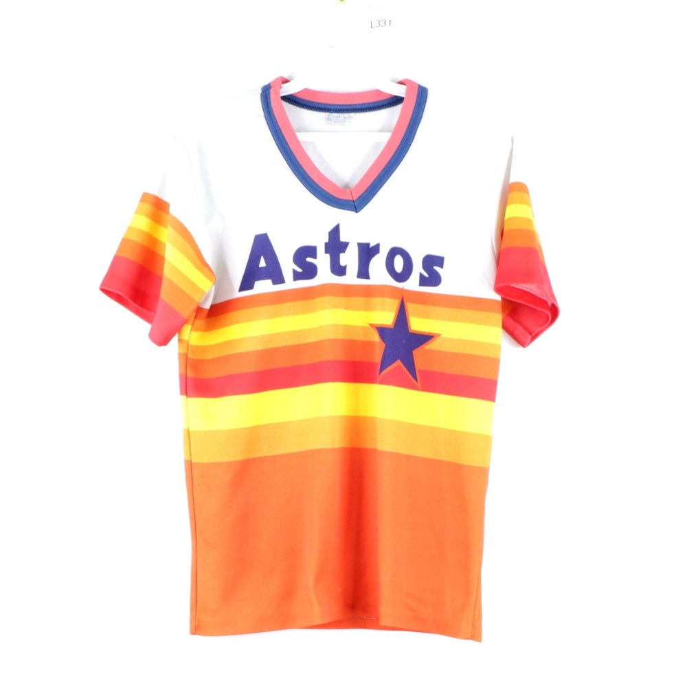 Vtg 70s Pro Knit Houston Astros Baseball Jersey